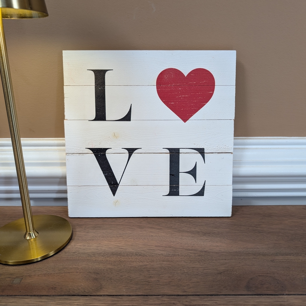 Love Wall Decor with Red Heart